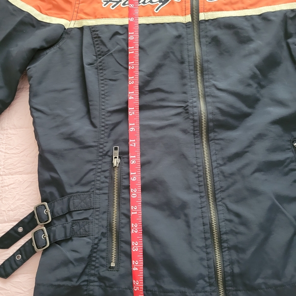 Harley-Davidson Black and Orange Bomber Jacket with Protective Padding - Picture 5 of 7